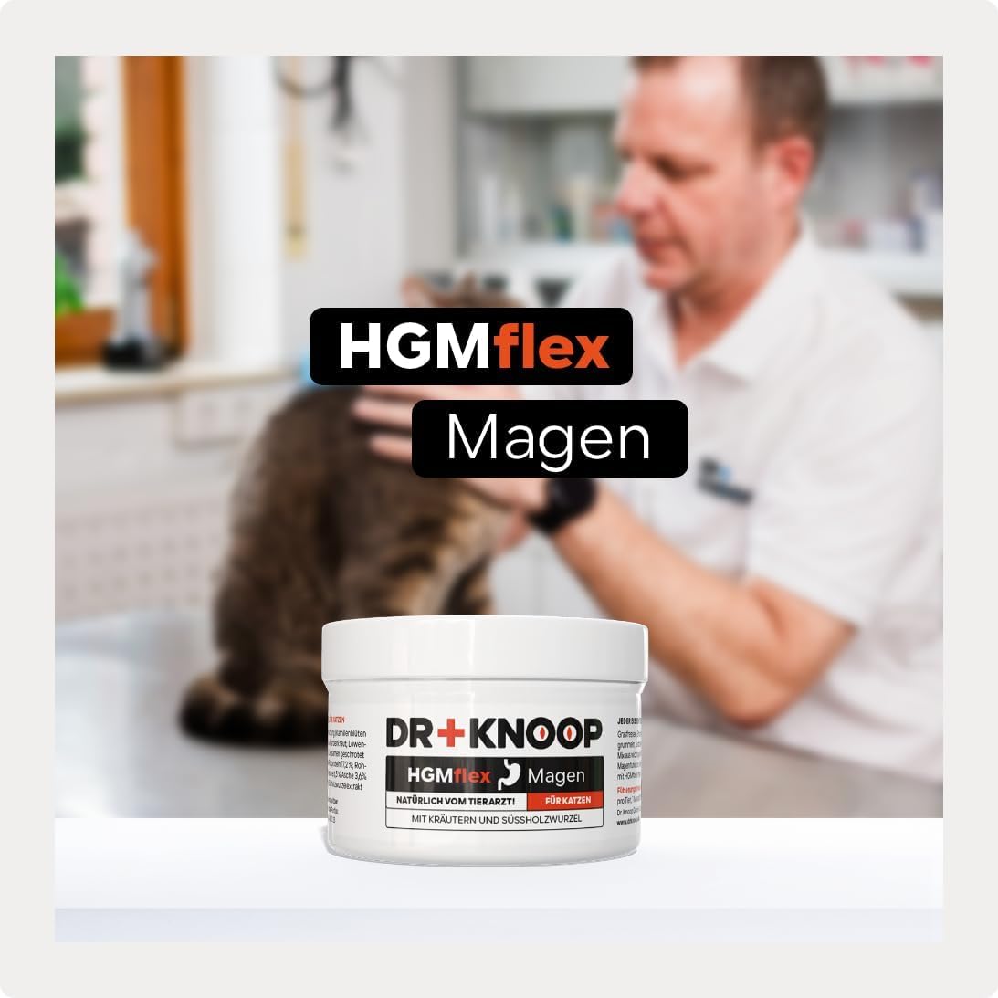 HGM Magenschutz Pulver für Katzen – bei Sodbrennen – Beigabe zum Katzenfutter – entwickelt von Tierarzt Dr. Knoop - 2 x 60 g | Anti Hairball Katze