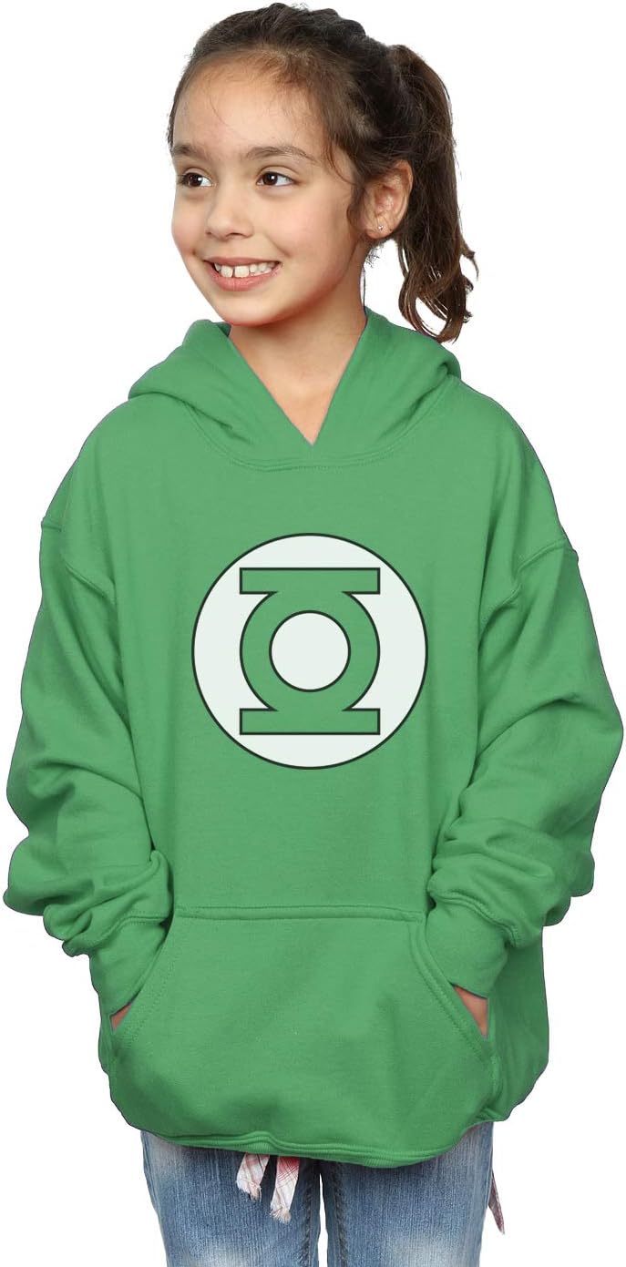 DC Comics Girls Green Lantern Logo Hoodie 5-6 Years Irish Green