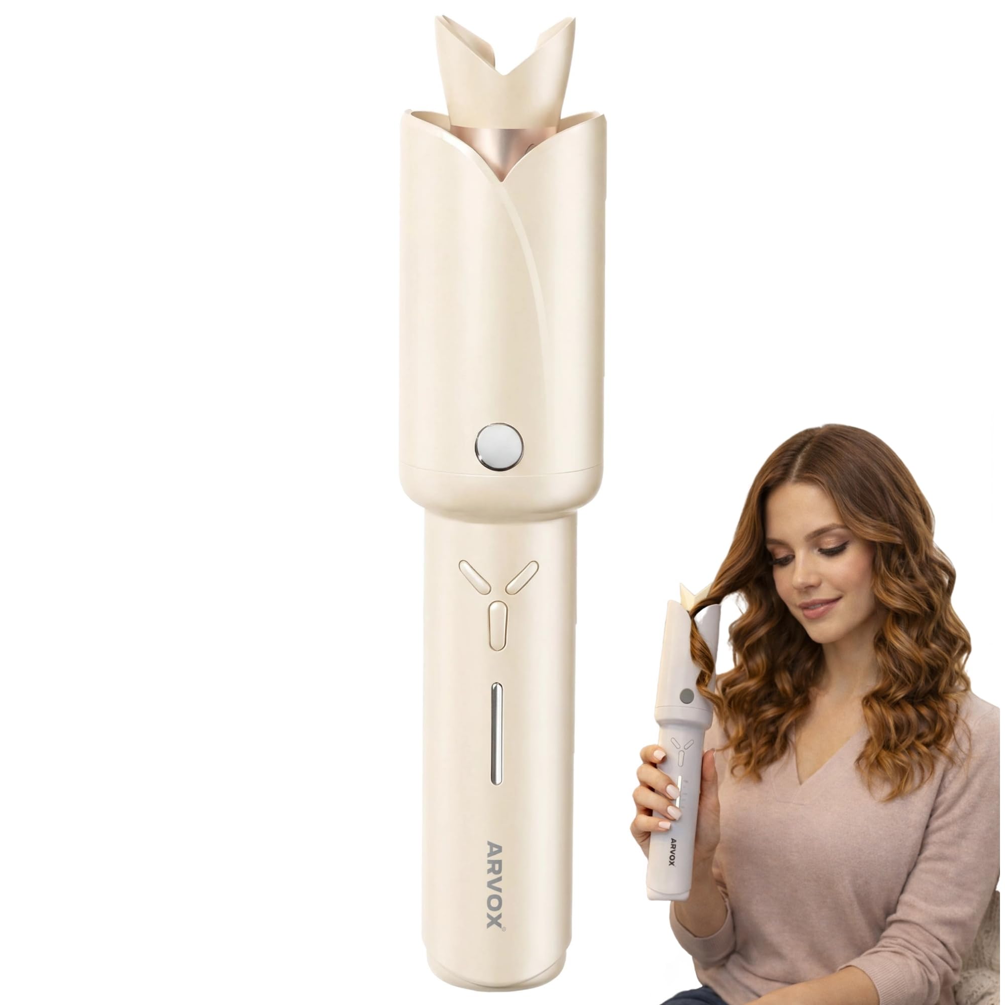 Arvox Mate Z10 Automatic Hair Curler for Women 5200mAh | Cordless Portable Hair Curler Machine with Dual Direction (Left/Right) | 4 Temperature Settings 140–200°C | USB-C Rechargeable Curling Iron with 360° Swivel Barrel-image-16