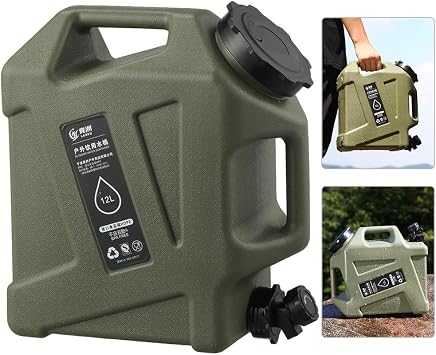 3.2 Gallon12L Water Containers With Spigot, Camping Water Tank No Leakage Portable Water Jug, Multifunction Emergency Water Storage Container For Outdoor Hiking Camping Picnic Supplies
