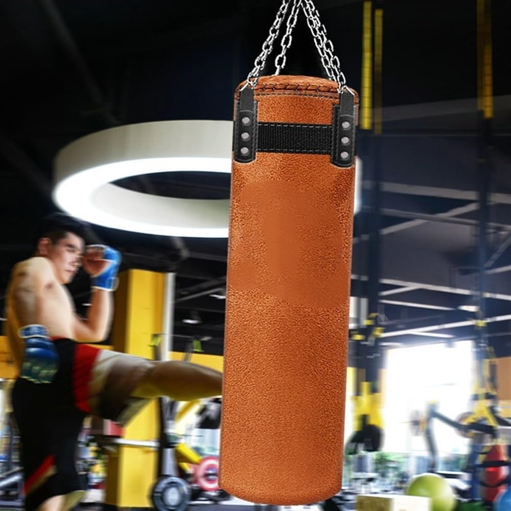 Boxsack HäNgend Rindsleder Sandsack Boxsack Boxsack Schwere Boxsäcke Erwachsene Muay Thai Taekwondo Heimtraining Boxing Bag(180cm)