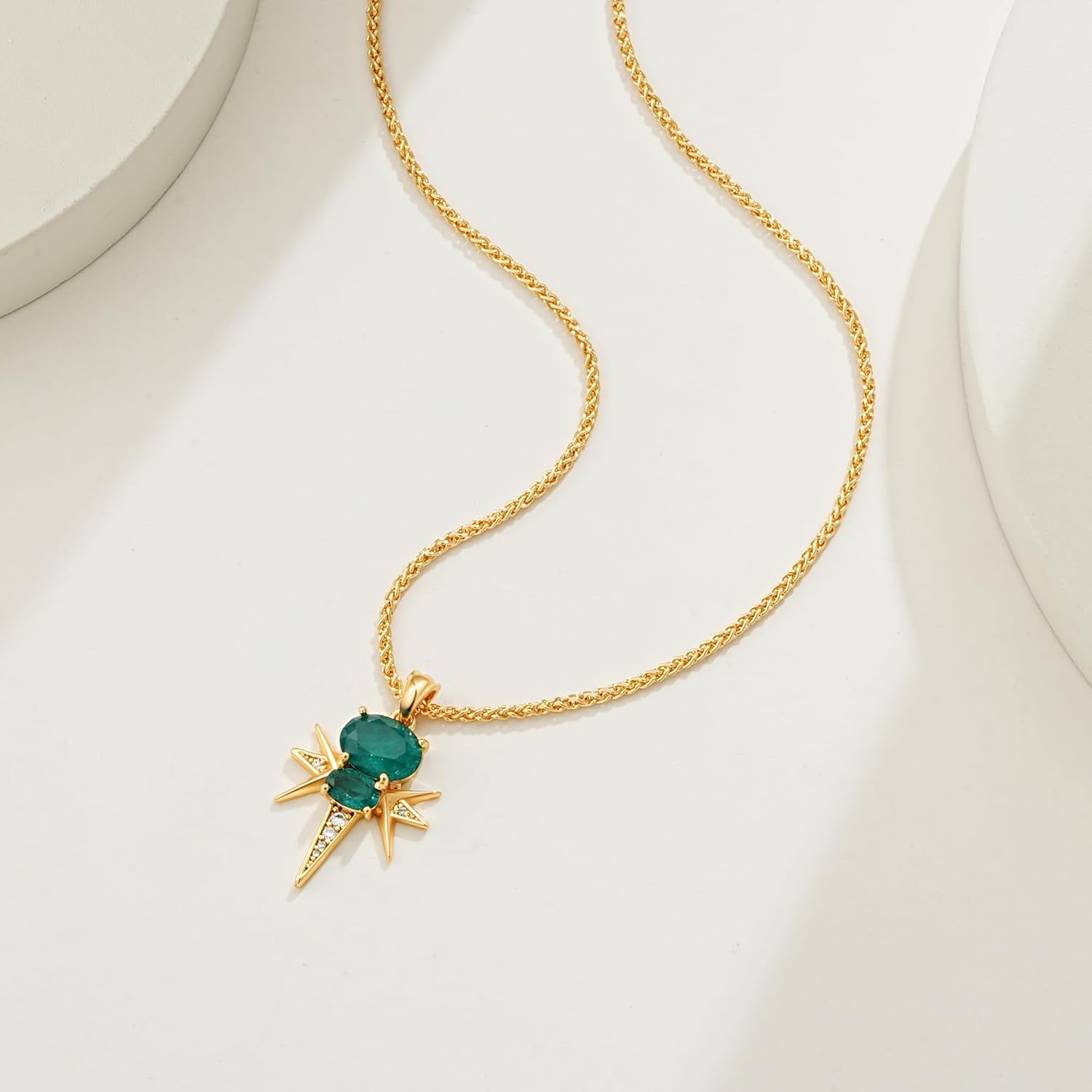 BENEIGE Gold Necklace for Women 14K Gold Plated Charm Pendant Necklace with Cubic Ziconia Hypoallergenic Adjustable Chain Necklaces Jewelry Gifts - Image 6