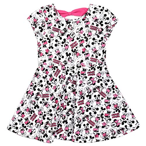 Minnie Mouse Disney Little Girls Allover Print Knit Dress, White (4T) #TOP11