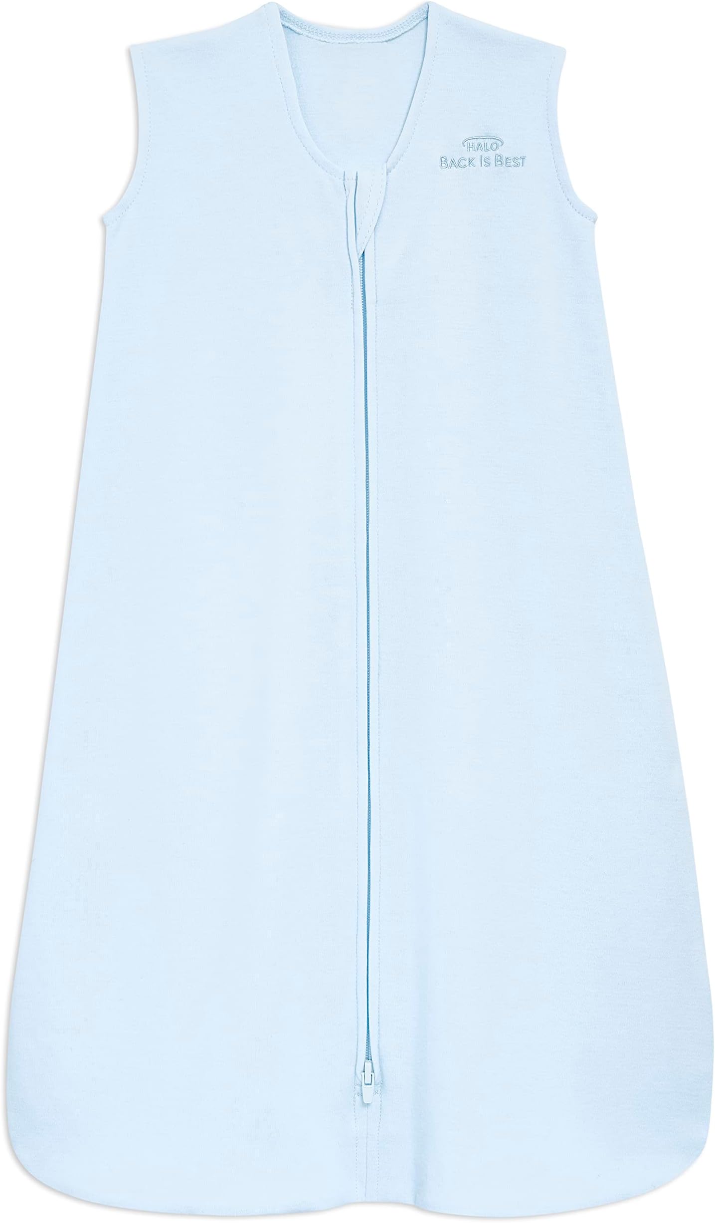 HALO SleepSack, 100% Cotton Wearable Blanket, Swaddle Transition Sleeping Bag, TOG 0.5, Baby Blue, Medium, 6-12 Months