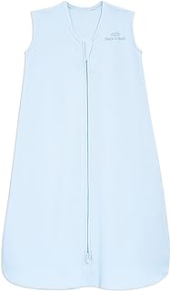 HALO SleepSack, 100% Cotton Wearable Blanket, Swaddle Transition Sleeping Bag, TOG 0.5, Baby Blue, Medium, 6-12 Months