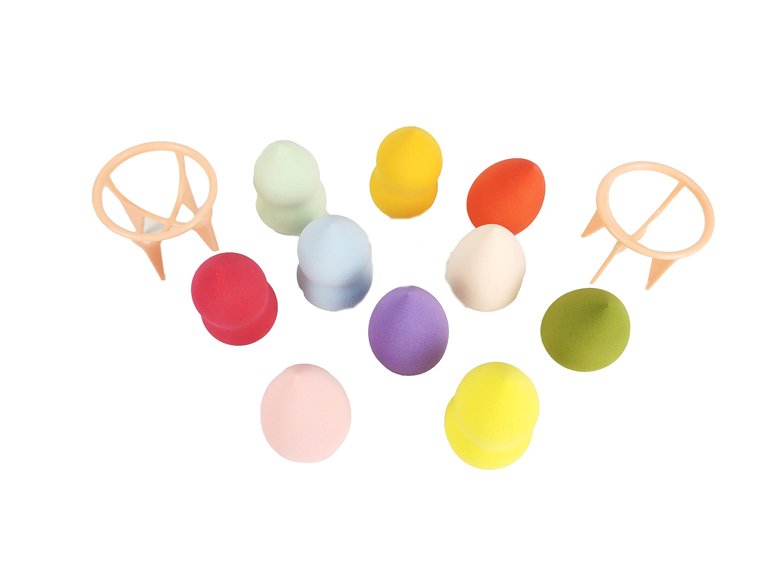 Makeup sponge mixer set, beauty foundation egg mixing rack, cosmetic sponge mixer, powder cream or liquid applicator, 10 cosmetic sponge and 1 cosmetic sponge holders.