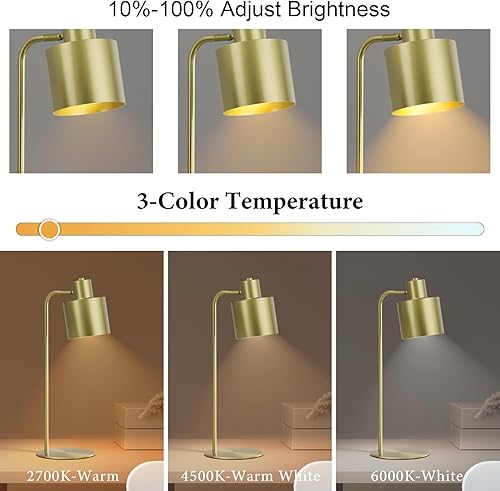 Miniatura 2 de Juego de dos lámparas de mesa doradas que funcionan con pilas, luz de mesa inalámbrica con control remoto, lámparas de escritorio doradas para