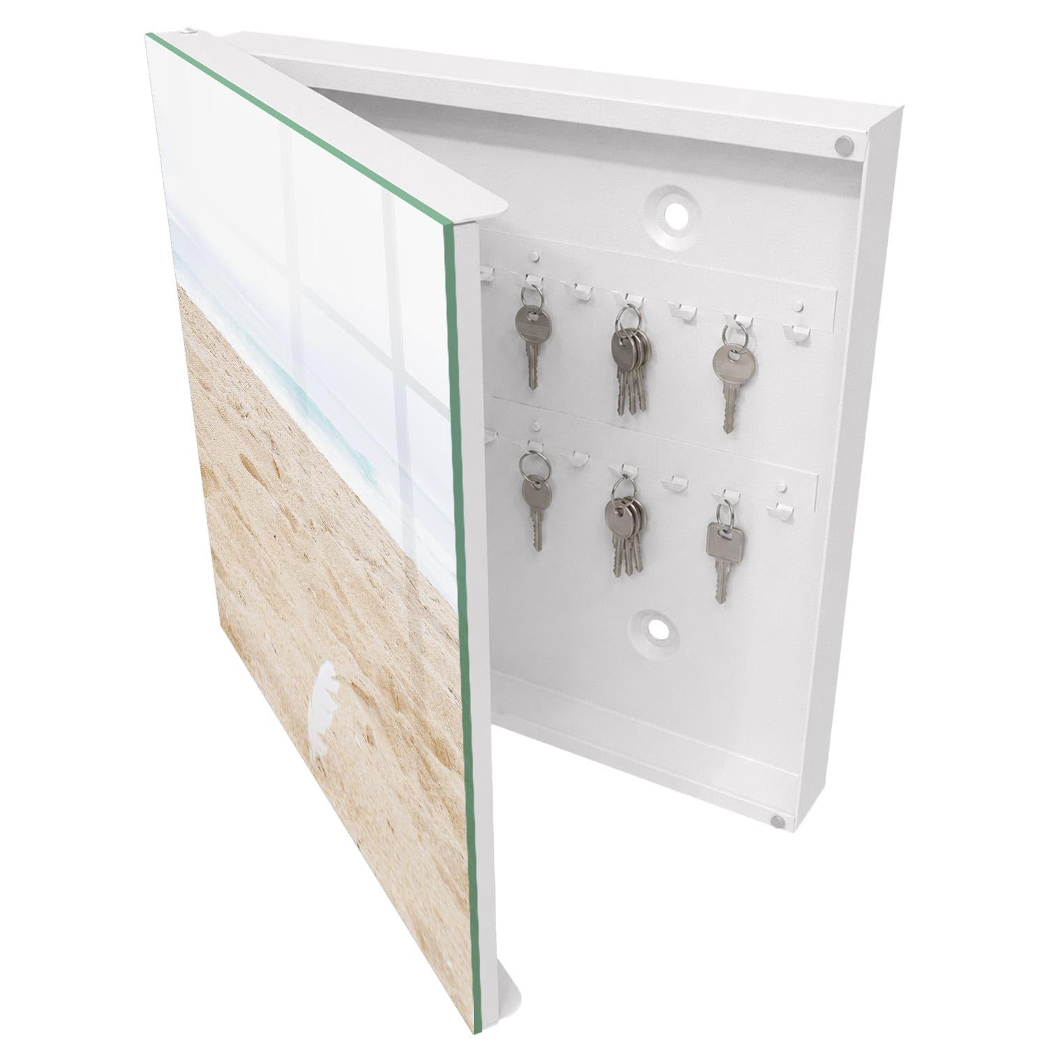Tulup Armario de Llaves 30x30 cm | Blanco | Izquierda | Montaje en Pared