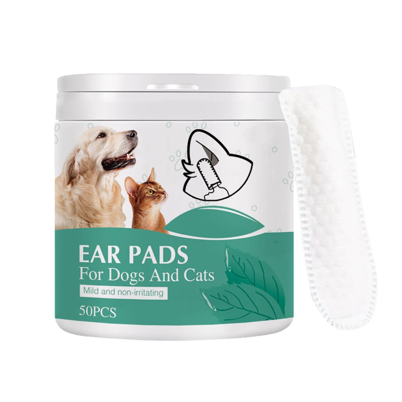 GkgWuxf 50 Dog Ear Wipes Finger Pads Dog Ear Cleaner Wipes Finger Dog Teeth Finger Wipes Clean Dirty Ears Easily Pet Grooming Supplies To Remove Ear Wax And Dirt Suitable For Cat And Dog