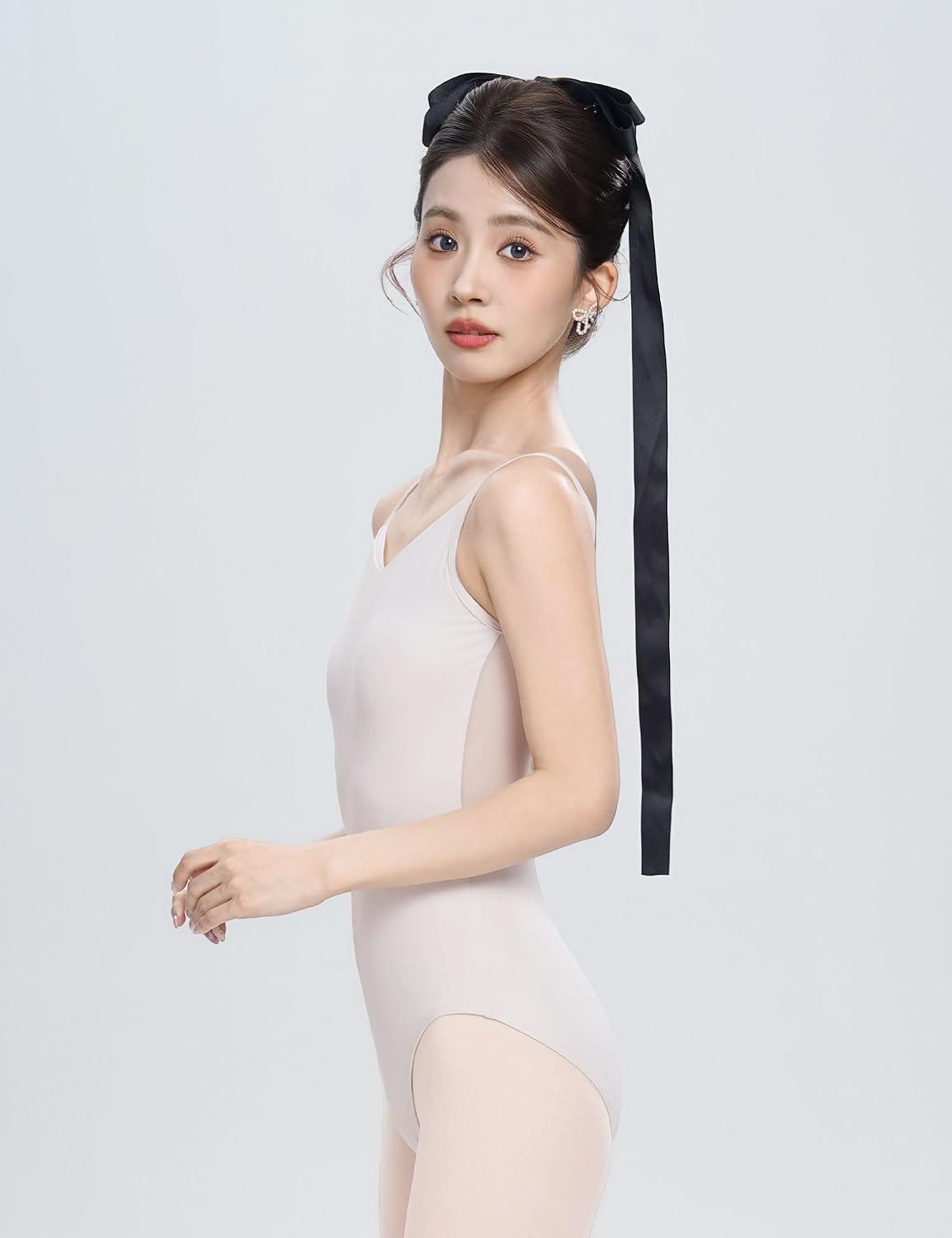 Women Sleeveless Ballet Leotards, Asymmetricly Lace Splice Dance&Gymnastics Bodysuits