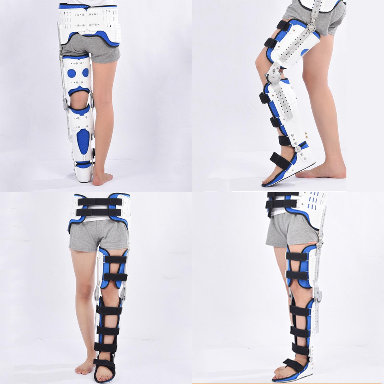 Ortesis Ortopédica De Cadera con Bisagras Ajustables para Cadera, Rodilla, Tobillo Y Pie, con Botas para Caminar para Equipo De Rehabilitación De Fracturas De Cadera, Izquierda Y Derecha.