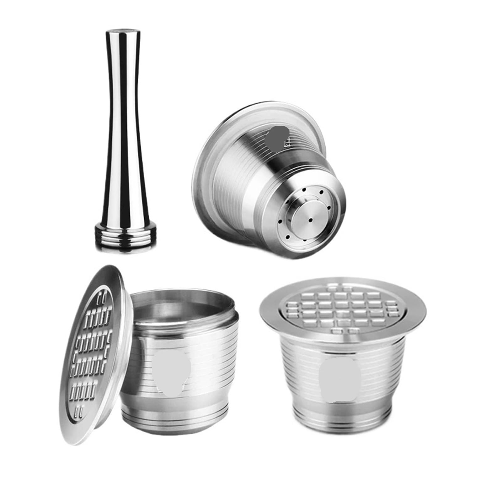 Cápsula Reutilizable De Acero Inoxidable, Compatible Con Cápsula Recargable 2019(2capsule 1tamper)