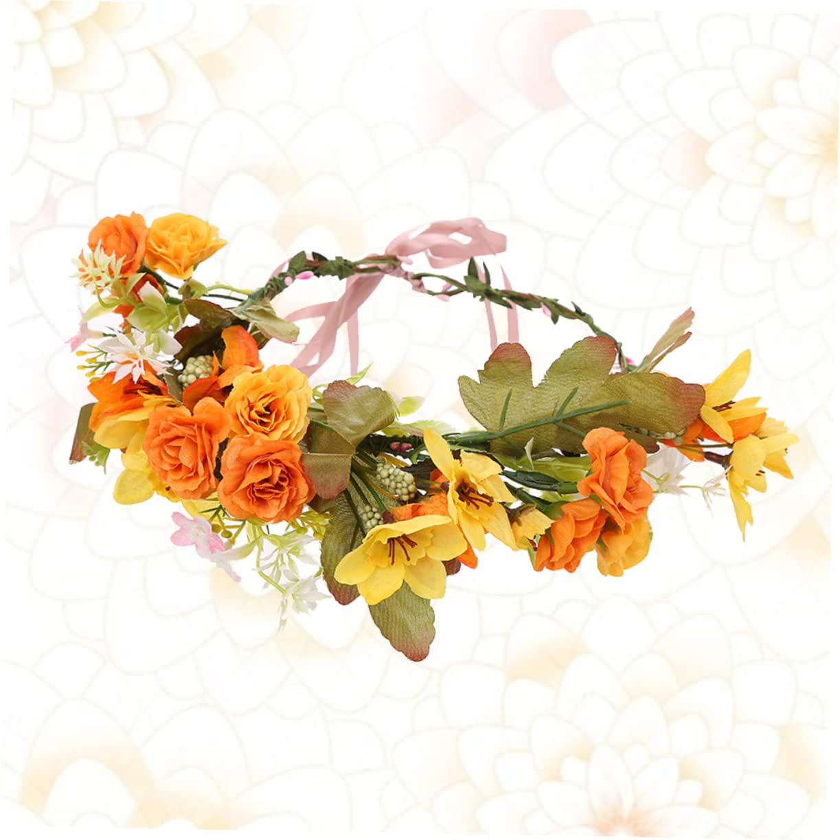 FRCOLOR 3stücke Brautkranz Haarreifen Aus Kunstblumen Orangefarbener Hochzeits Haarschmuck Für Damen Für Partys Bühnenaufführungen Festliche Anlässe Attraktives Accessoire Für