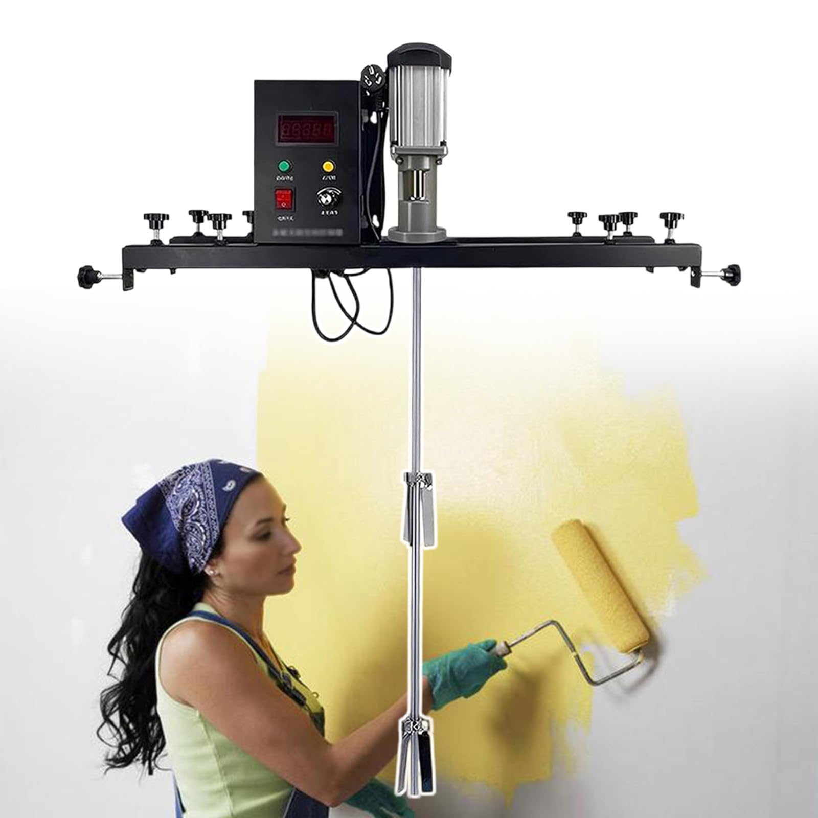 Miscelatore Elettrico per Vernici con girante Pieghevole e Asta di miscelazione in Acciaio Inox, Funzionamento a 45 Decibel per miscelazione di Vernici su Larga Scala, C