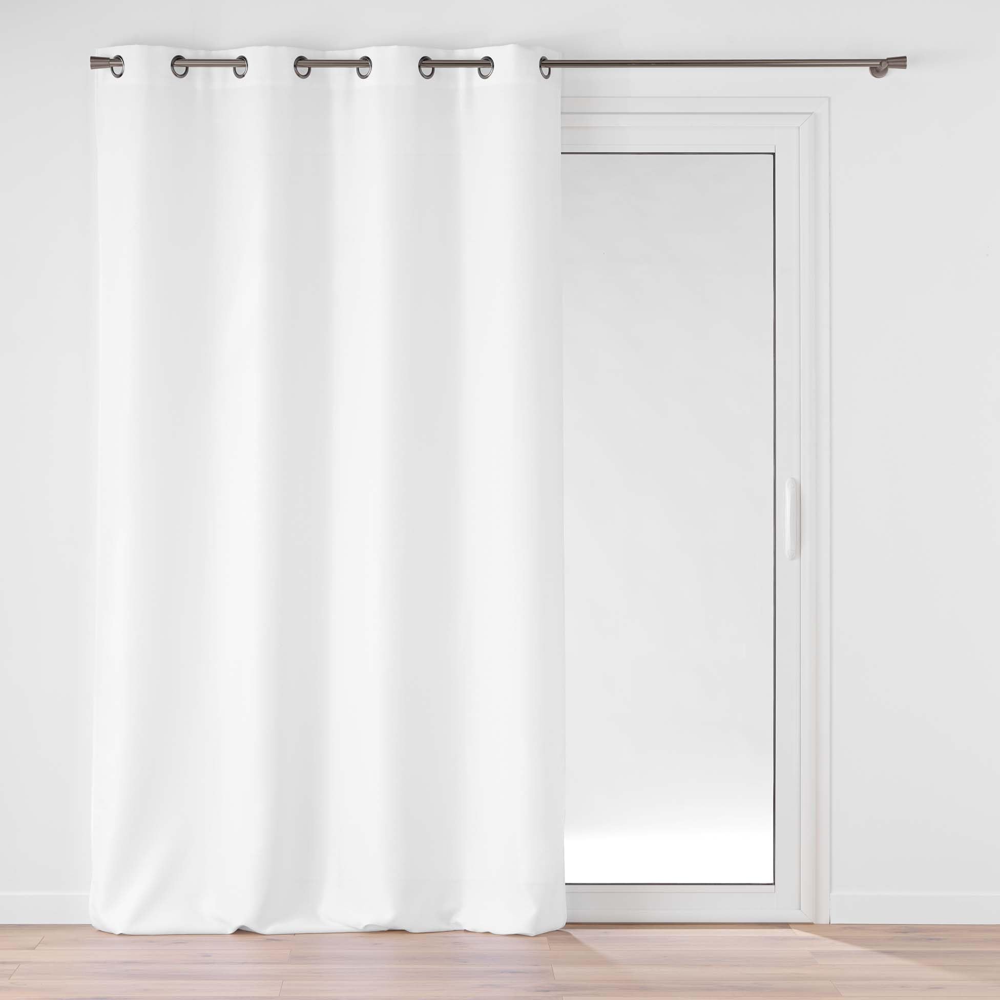Douceur d'Intérieur, Soline White Eyelet Curtain 140 x 260 cm Polyester Plain