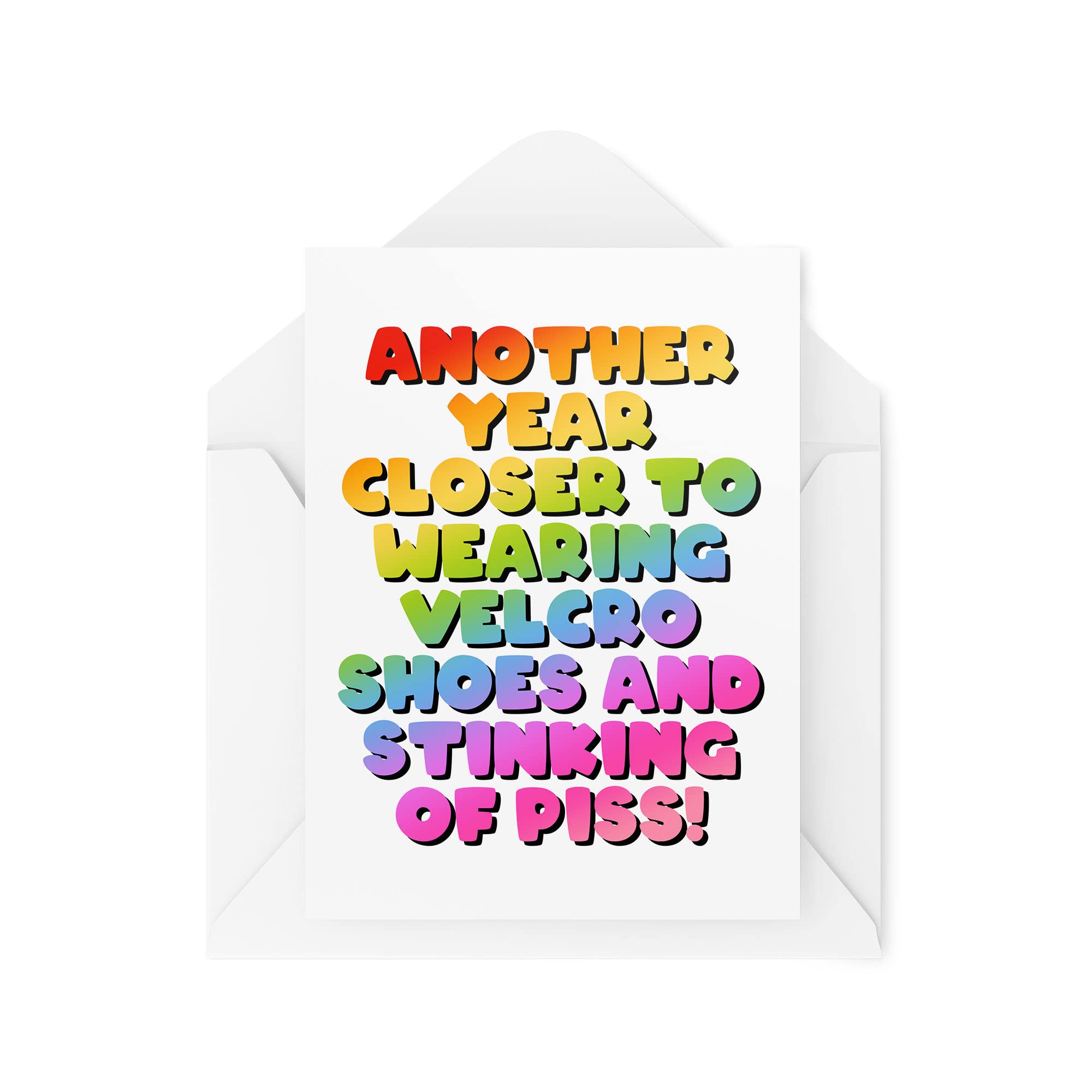 Old Joke Birthday Card - Funny Birthday Cards - Closer To Wearing Velcro Shoes & Stinking of - Jokey Birthday Cards for Friend - CBH1675