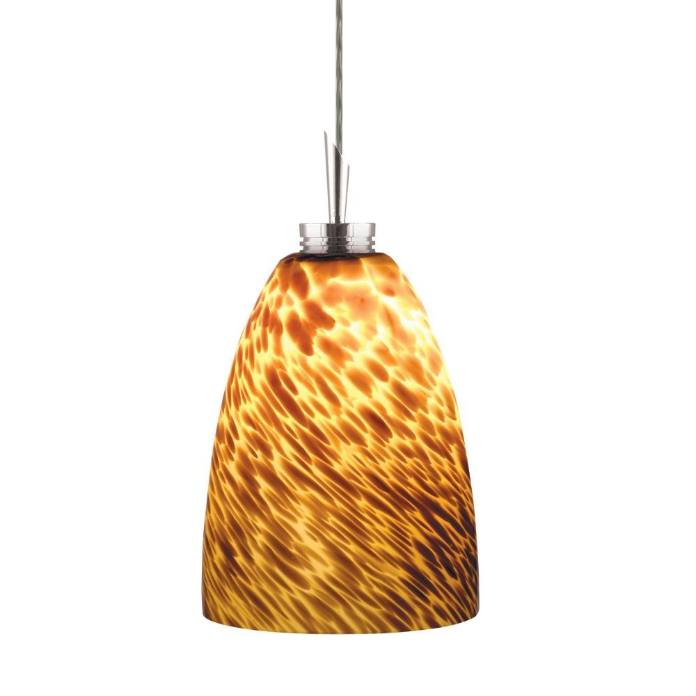 Jesco Lighting QAP220-MO-CH 1-Light Monorail Quick Adapt Low Voltage Pendant44; Mocha Patterned Cased Glass