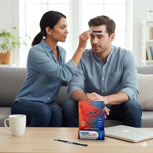 Miniatura 4 de Tiras de termómetro de frente desechables de lectura rápida - Temp-N-Toss para una medición precisa e higiénica de la temperatura de los adultos (6)