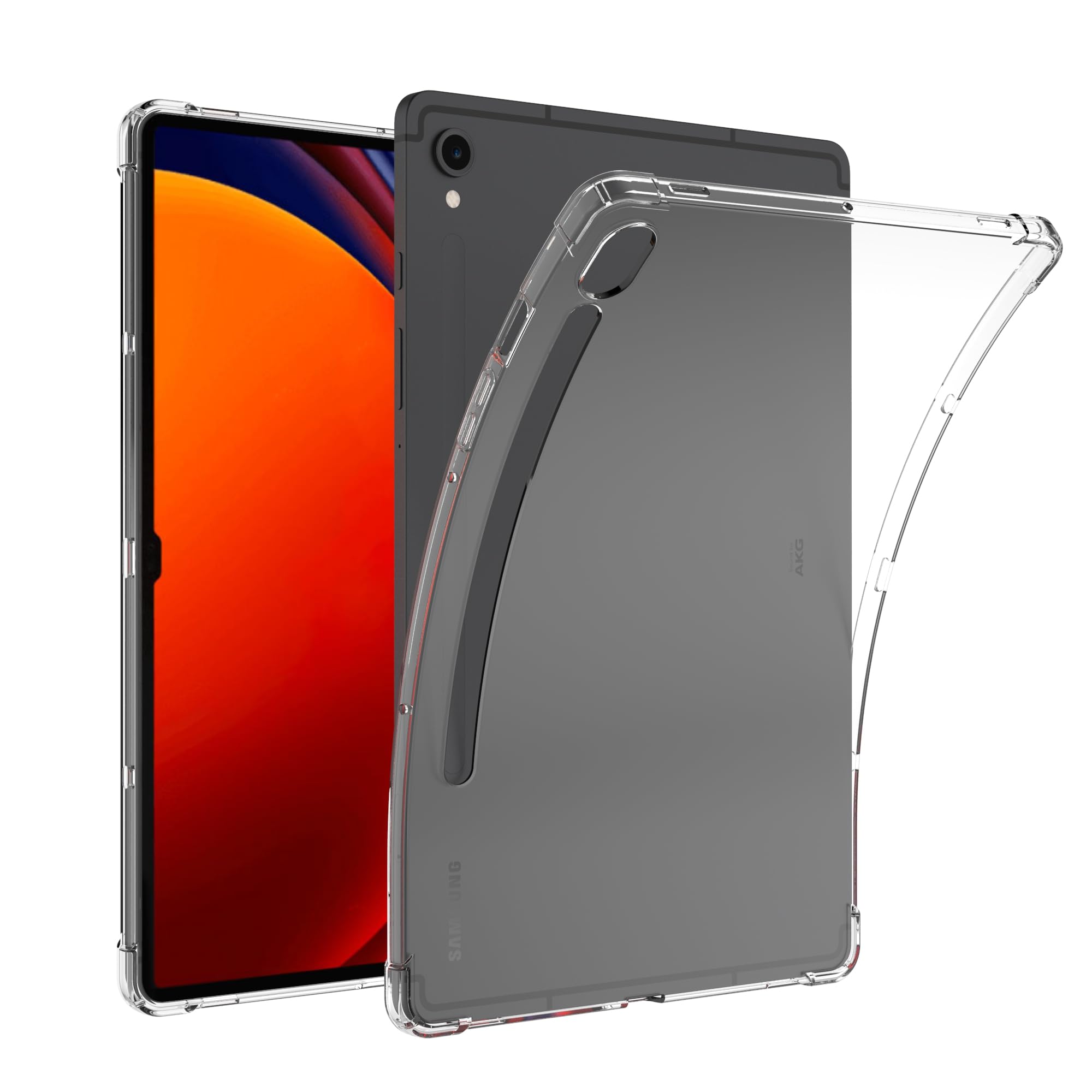 Asgens Clear Case for Samsung Galaxy Tab S9 11" 2023 (SM-X710/X716), Slim Lightweight Soft TPU Silicone Shock Absorption Protective Cover for Samsung