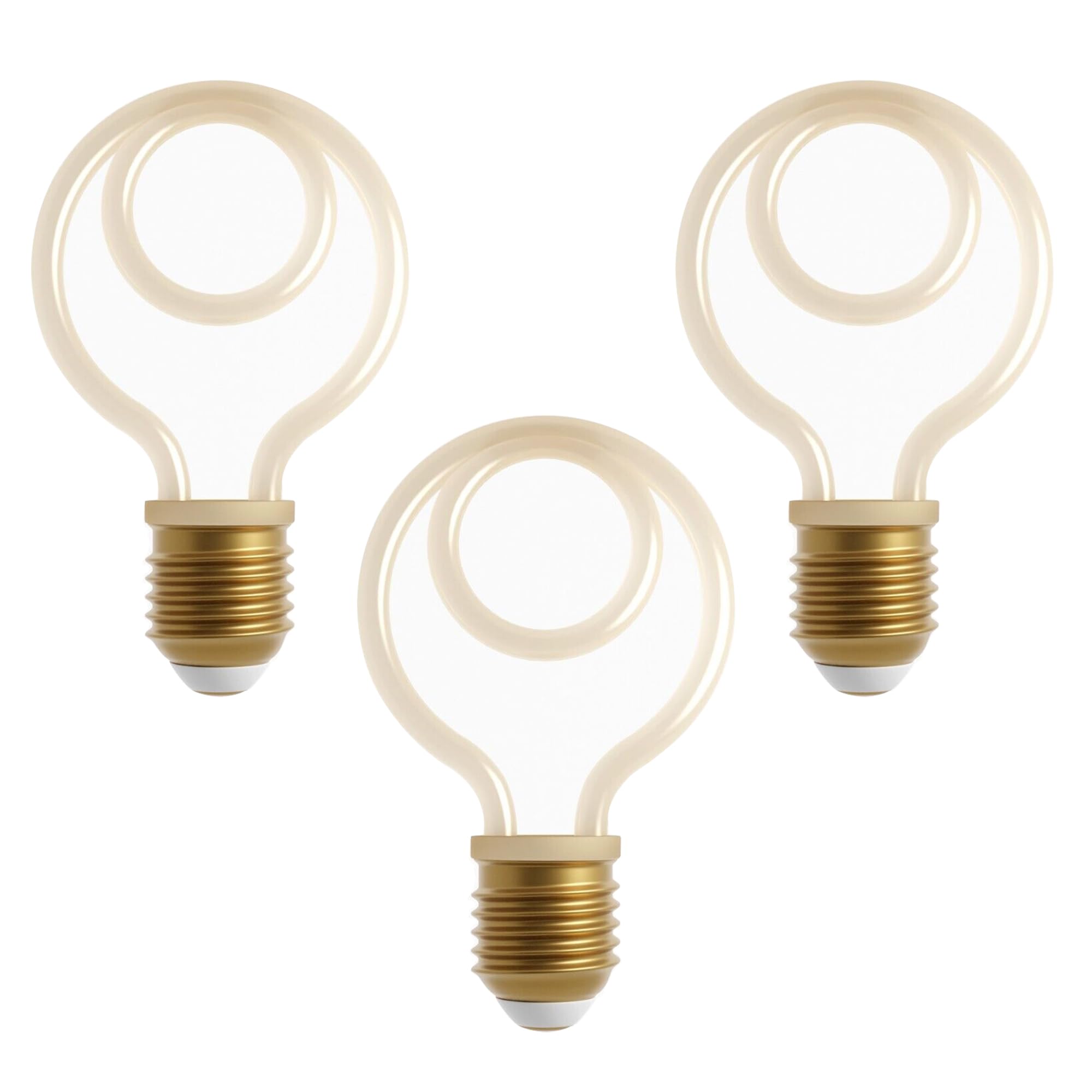 Decorative Ambient Angle Retro LED Bulb Light for Cafes, Restaurants, Bars, Clubs and Living Rooms (Style 4, 3 Pack)