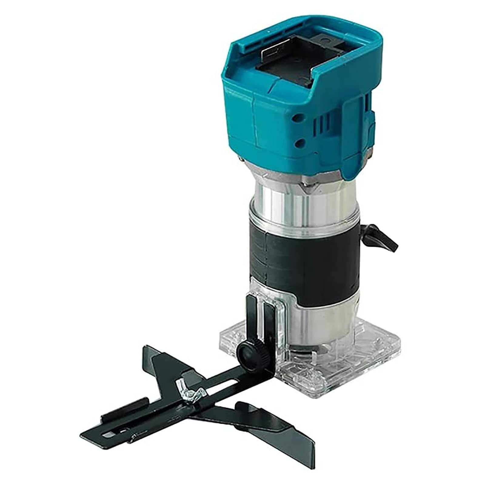 電動式トリマー 充電式トリマ 木工用透明ベーストリミング コードレス トリマ 電動ルーター 6段階変速 軸径6mm 6.35mmチャック付回転数30000r/分き 木材の面取りや溝切り用 カービングマシン 適応マキタ18v バッテリー (本体のみ)