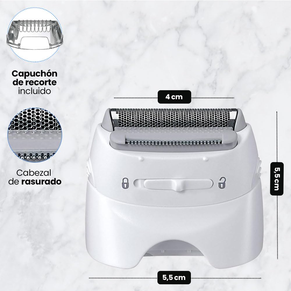 Anakel Home Repuesto Cabezal Depiladora Rasuradora Afeitadora 67030799 Compatible con Braun Silkepil Series 7, Silkepil 5 y Series 9, Color Blanco