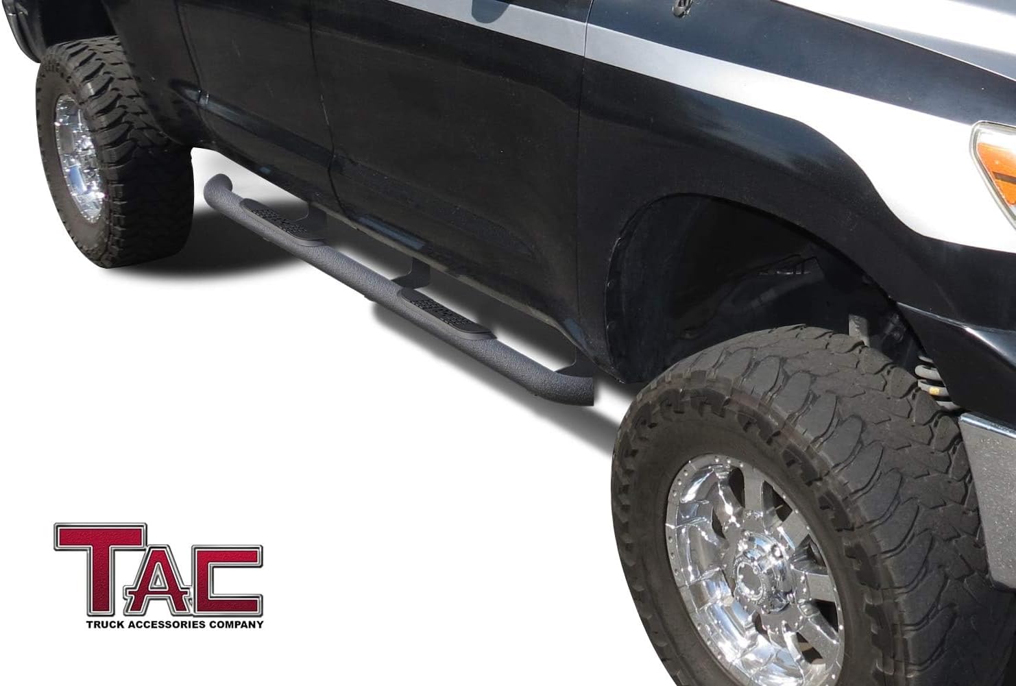 TAC Side Steps Running Boards Fit 2007-2021 Toyota Tundra Double Cab Truck Pickup 3” Texture Black Side Bars Nerf Bars Off Road Accessories