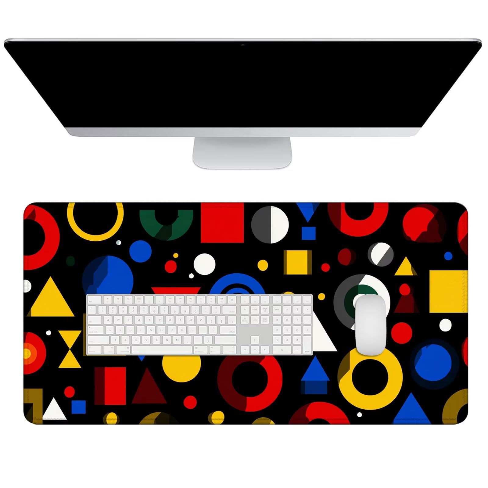 Duża podkładka pod mysz na biurko, 1400 x 600 x 3 mm, gamingowa podkładka pod mysz, antypoślizgowa podstawa, zszyte krawędzie, zwiększona precyzja, mata komputerowa, mata ochronna na biurko