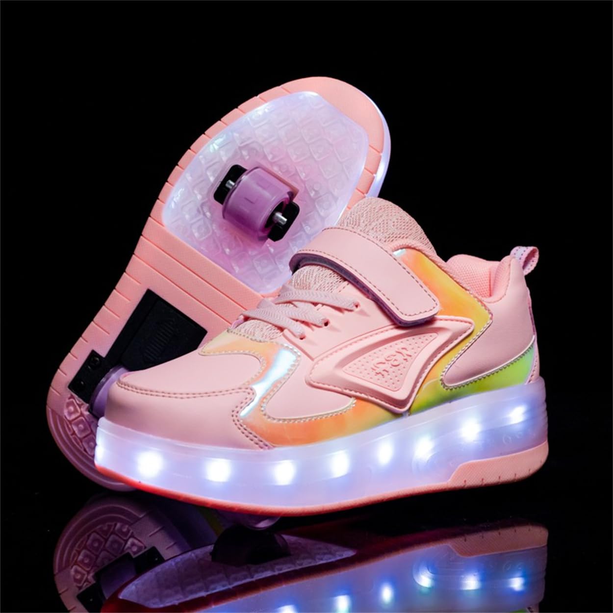 Junge Mädchen Schuhe Kinderschuhe mit Rollen LED Leuchtend Schuhe Outdoor Sportschuhe Blinkschuhe Skateboardschuhe Sneaker Geburtstage, Feiertage
