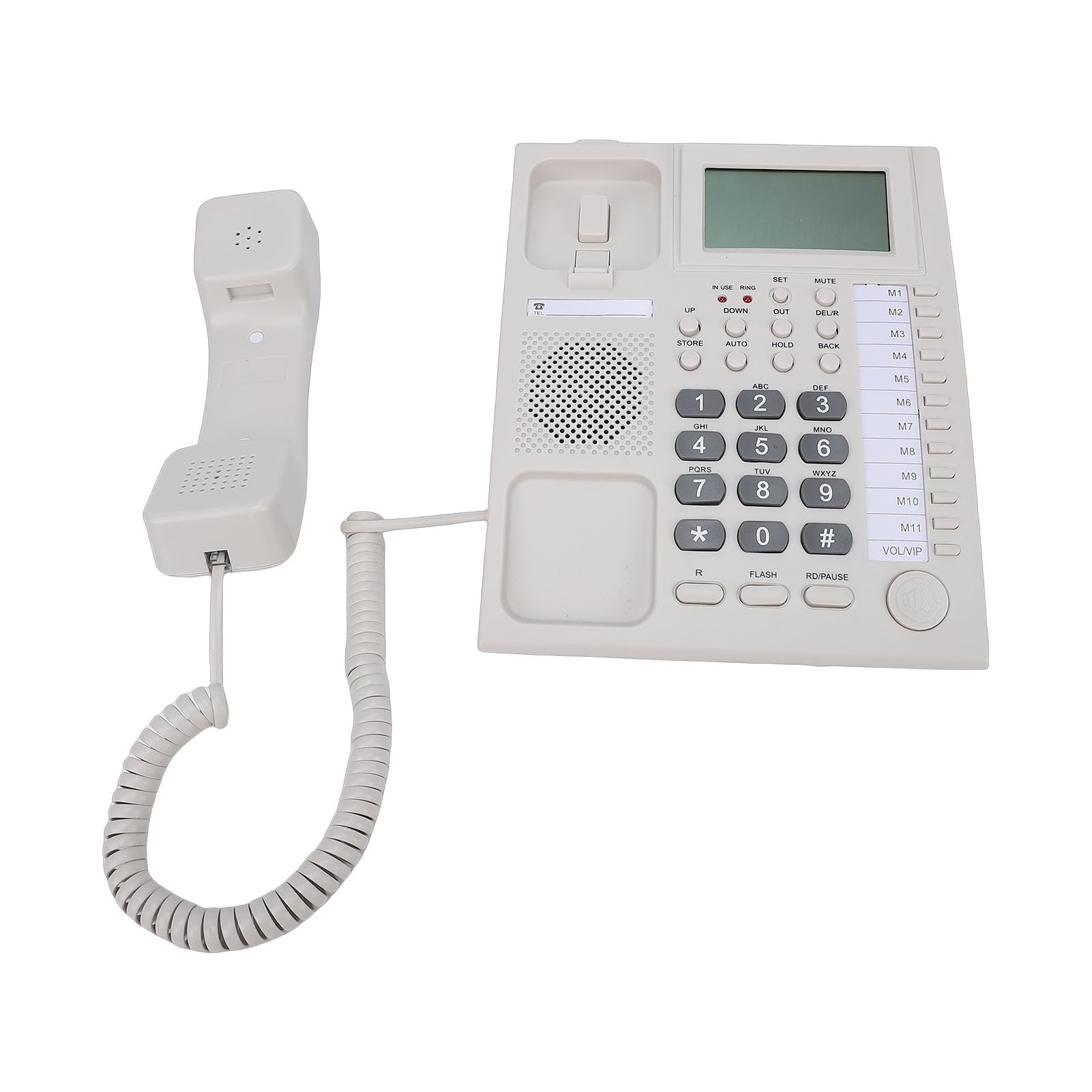 Generic Telefono Fisso Big Key Blocco Chiamate Avanzato Vivavoce per Famiglia e Ufficio Beige