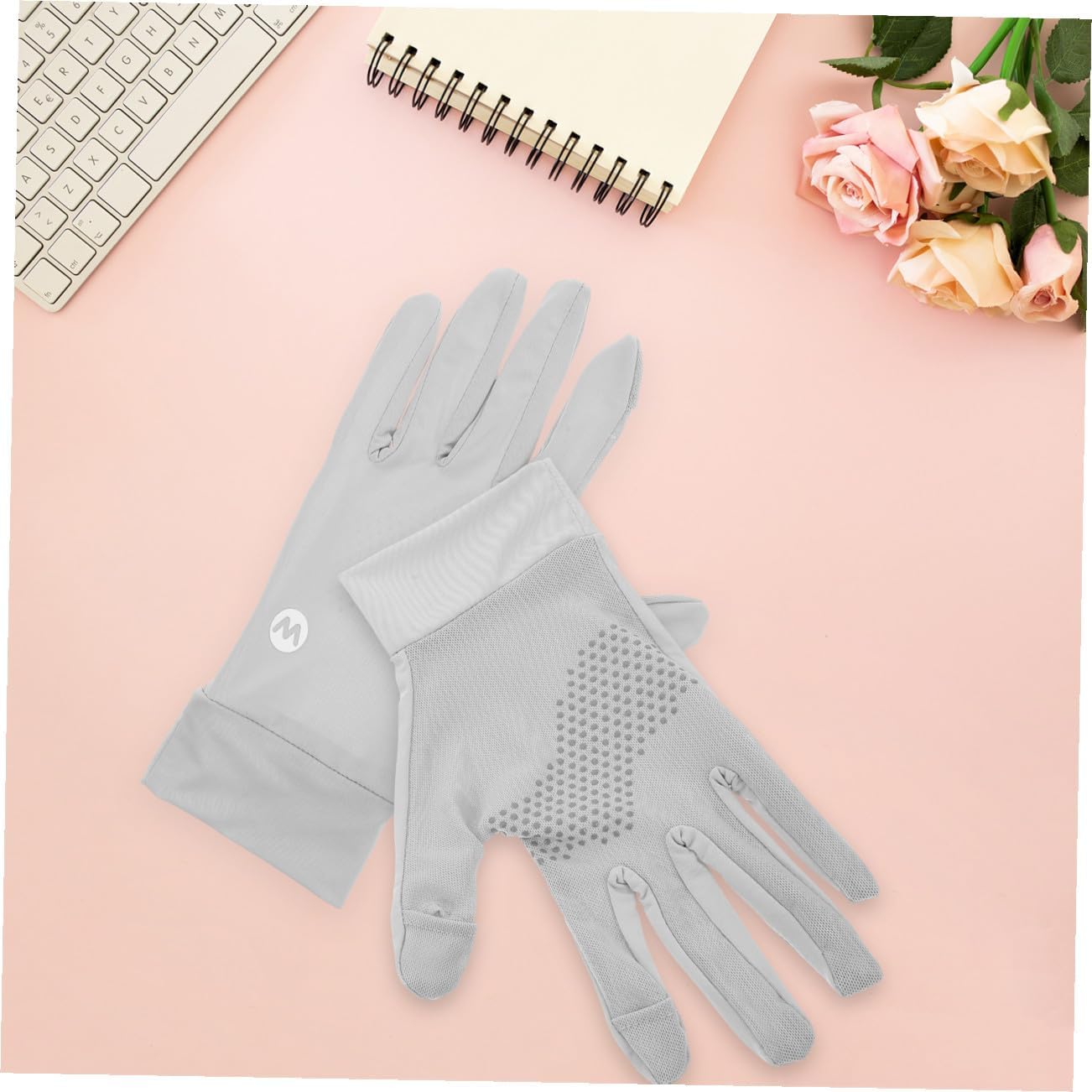 Women’s Summer Sun Protection Driving Gloves, Breathable Cooling Ice Silk Fabric, Non-Slip Outdoor Cycling Mittens for Women, Lightweight Touchscreen Gloves for Hiking Running