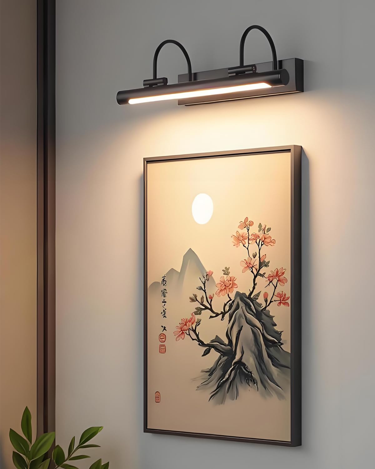 ACMHNC Bilderleuchte Schwarz - 43cm Bilderlampe Klassisch Retro - 8W LED Museumsqualität UV-Frei & 3000K - IP44 Bildbeleuchtung - Für Bilder, Spiegel, Flur, Bar, Hotel - Beleuchtung