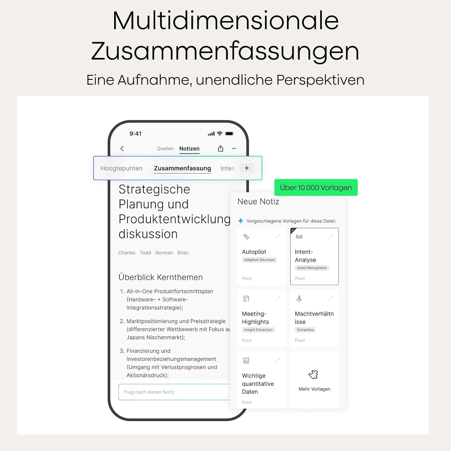 Plaud NotePin Sprachrekorder, KI-Sprachrekorder, Profis & Teams, KI-Notizgerät, KI-Transkription & Zusammenfassung, 112 Sprachen, Audiorekorder für Vorlesungen, Meetings, Kosmisches Grau