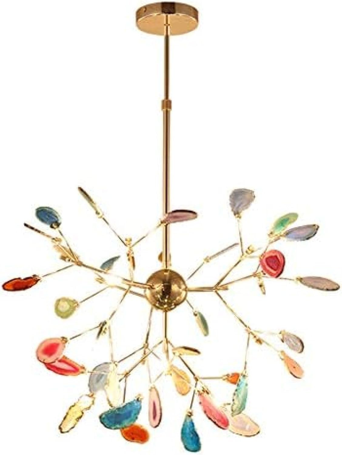 Lustre en pierre d'agate moderne LED 16 têtes pour chambre de fille
