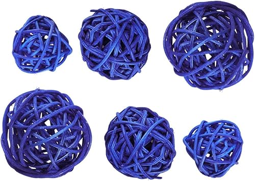 COHEALI Bolas decorativas de mimbre de ratán, 15 unidades, 1.2 in, 1.6 in, 2.0 in, bolas colgantes para boda, fiesta, Navidad, hogar