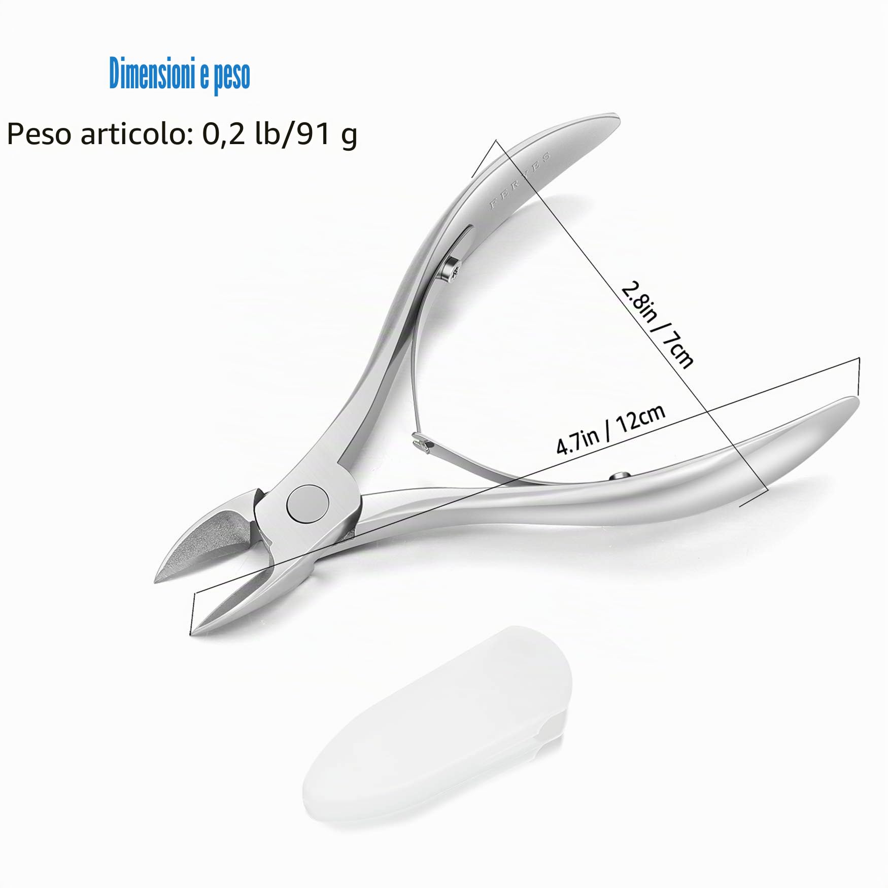 FERYES Tagliaunghie per Unghie Spesse, Funghi o Unghie Incarnite - Heavy Duty 4R13 in Acciaio inox -Tronchesino per Unghia Ingrossate per Uomini,Donne, Anziani, Adulti,FL-N200, Argento
