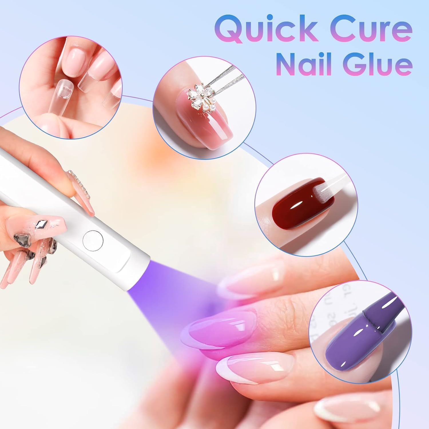 Brille Bee Portable Mini UV Nail Lamp - 3W Handheld Pen Shape Nail Dryer, Professional LED Light for Gel Nails & Resin Curing" (Torch) 4