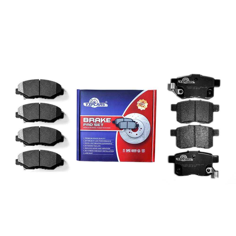 YXPCARSFront and Rear Ceramic Brake Pads for HONDA ACCORD 2013 - 2014 LX / LX-S Only