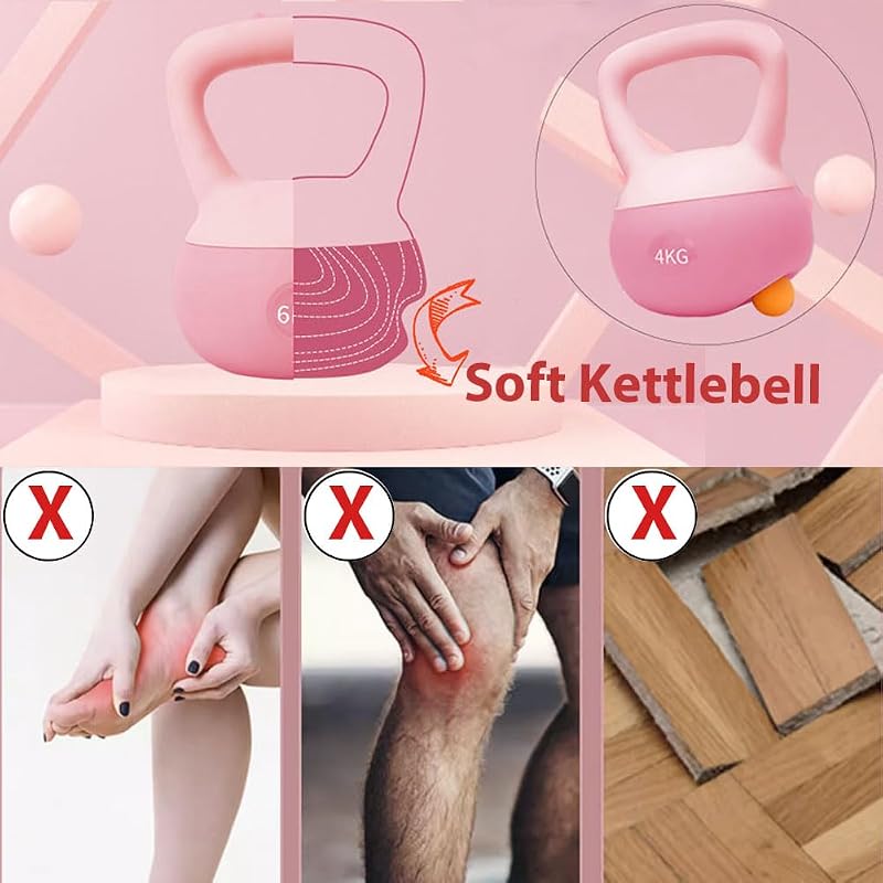 ZhaoCo Kettlebell vas homok töltettel 4 kg, 6 kg, 8 kg, 10 kg erősítő edzéshez otthoni fitness nőknek és férfiaknak