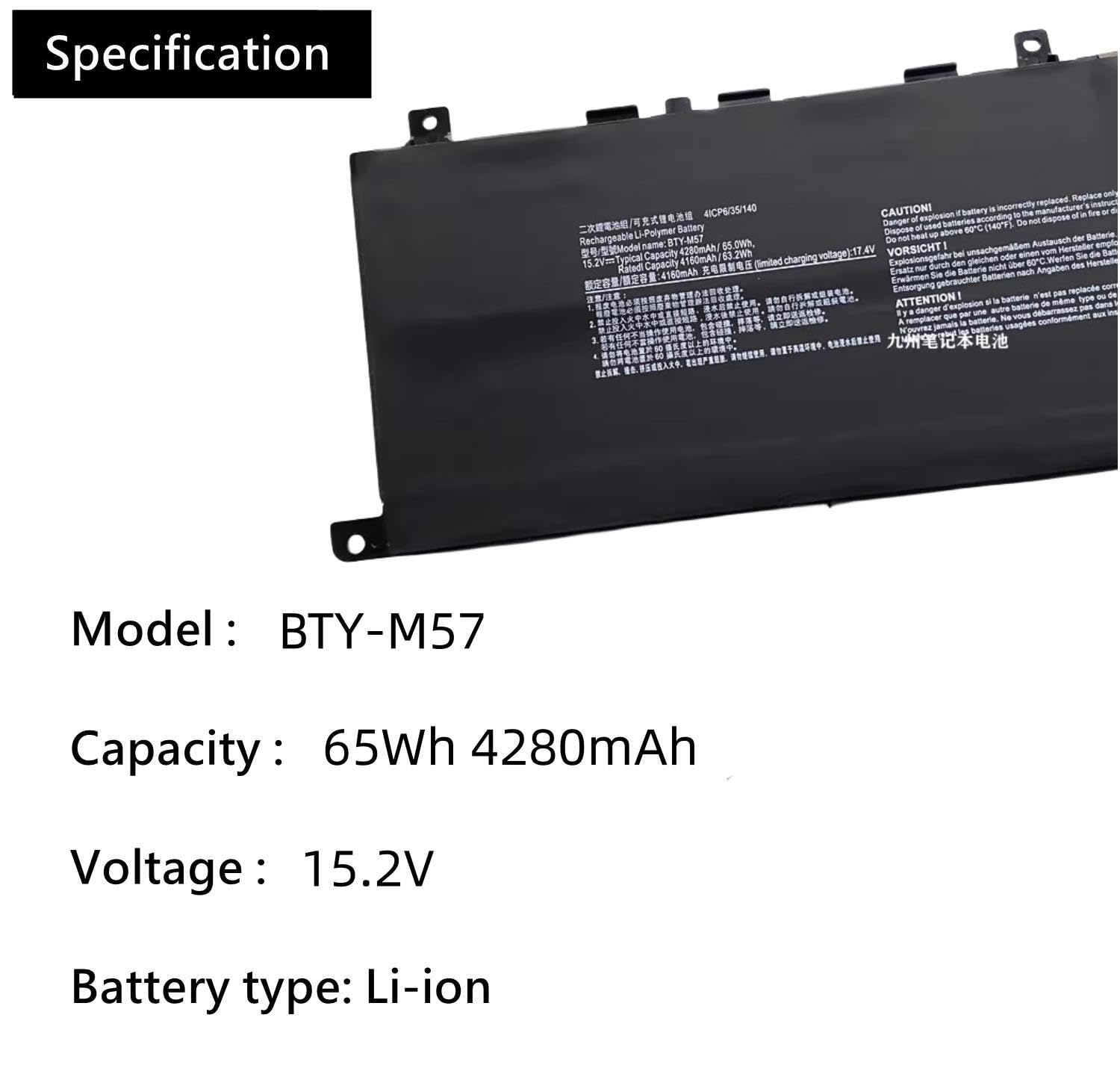 Amazon.com: HCSK BTY-M57 Laptop Battery Replacement for MSI GP66