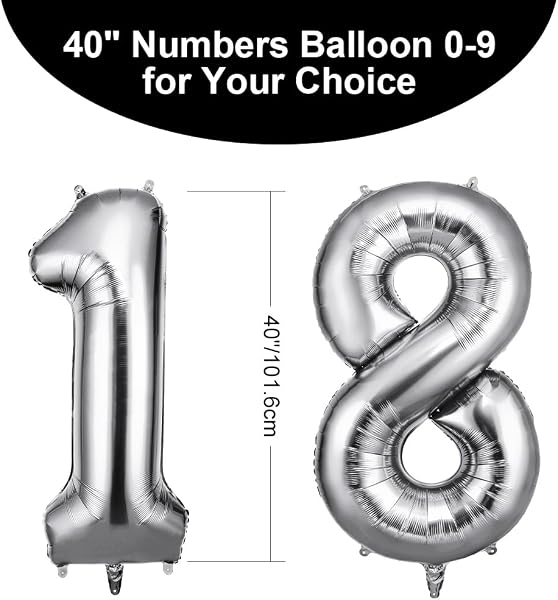 Le ballon d'anniversaire OFFCUP 18 Ans Argent, une décoration imposante pour célébrer les moments importants.