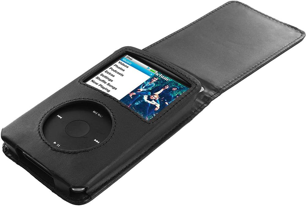 Black PU Leather Skin Cover Case Pouch for Apple iPod Classic 5th 6th Gen : Electronics