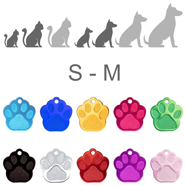 Foto 3 de 6 de Ibera Gifts - Chapa Perro Grabada en Forma de Pata, Placa Perro Personalizada para Perros y Gatos Pequeños…