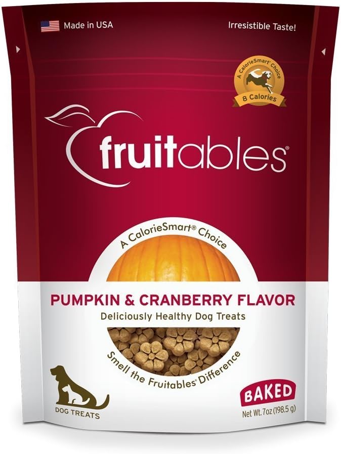 Fruitables Pumpkin & Cranberry Mix Dog Treats (8x7 OZ)- 8 Pack8