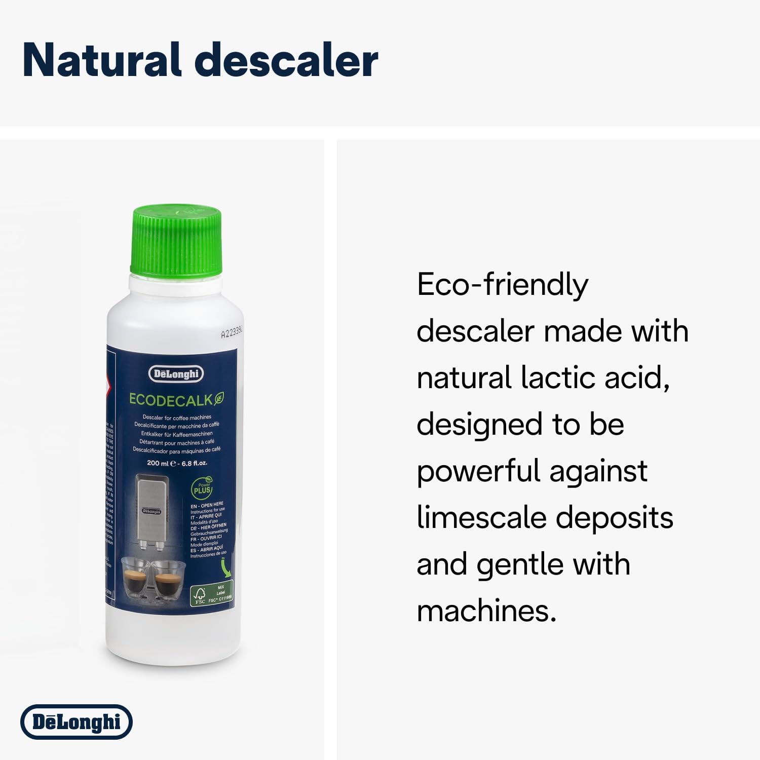 De'Longhi Coffee Care Kit DLSC306, Maintenance Set for Coffee Makers with Water Filter, EcoDecalk Descaler, Eco MultiClean, Microfibre Cloth, Water Hardness Test, Coffee Machine Maintenance Accessory 4 61jEXhvYjuL. AC SL1500