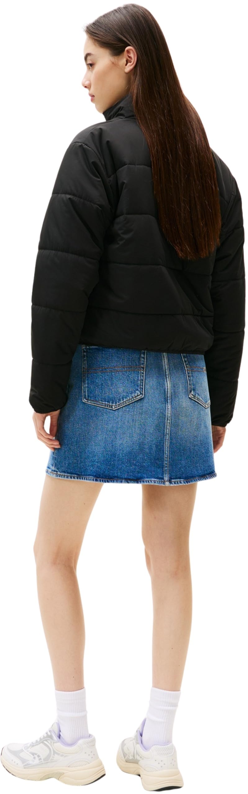 Tommy Jeans Cazadora acolchada Mujer con cuello alto, Negro (Black), XL