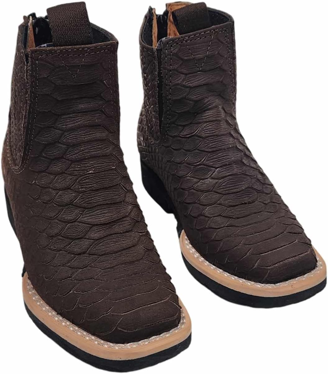 Dona Michi Baby/Kids Rodeo Western Python Print Cowboy Boots Zipper Botin Nino Piton