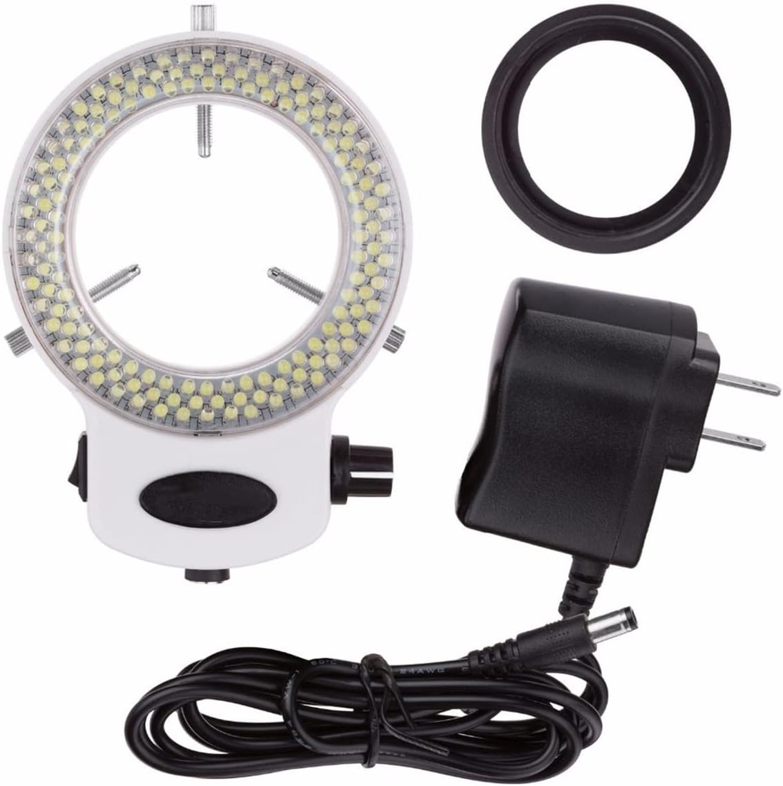 ZTBH Microscope Accessories Kit Adjustable 144 LED Ring Light Illuminator for Stereo Microscope & Camera Microscope Slides