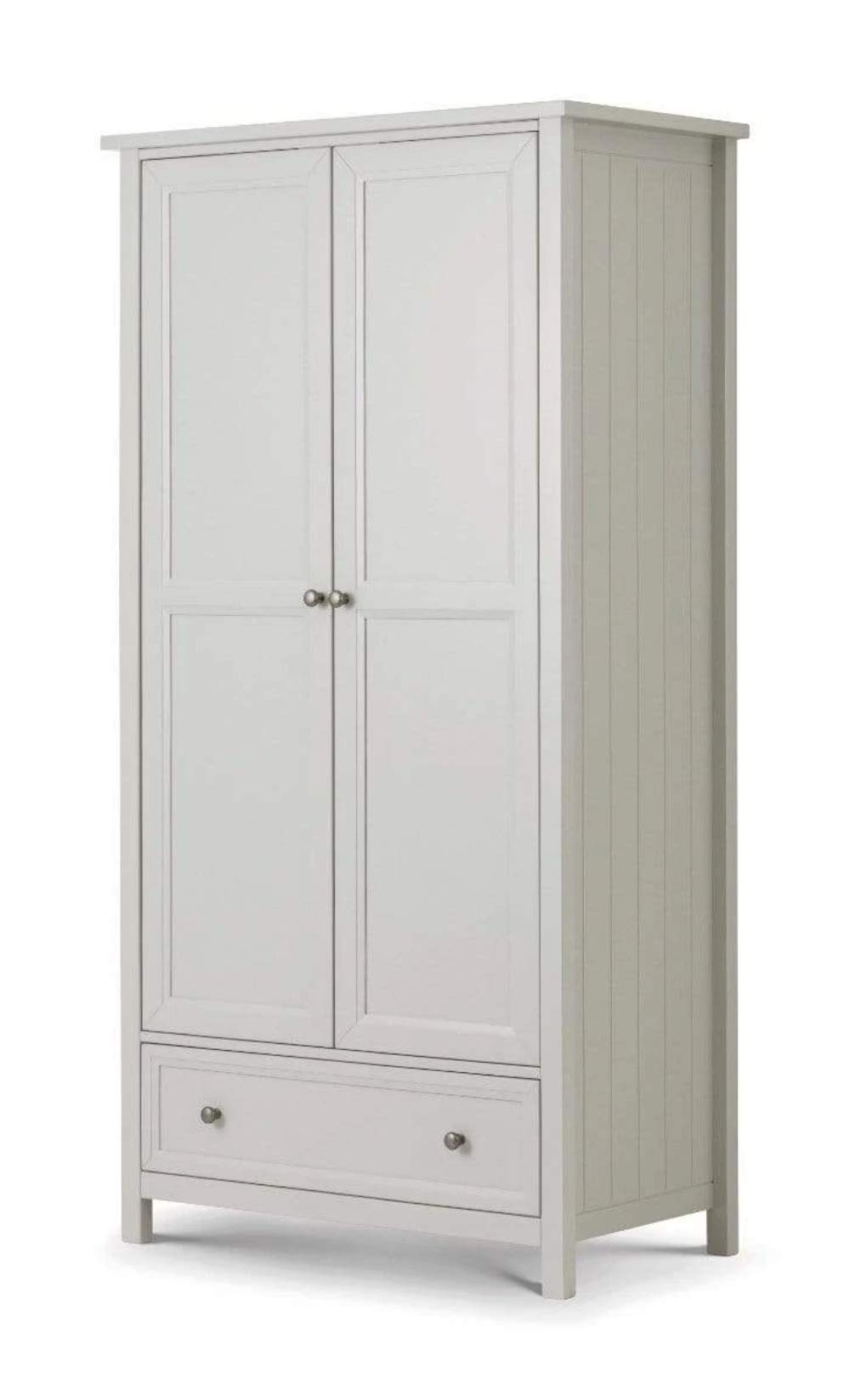 Julian Bowen Maine Dove Grey 2 Door 1 Drawer Double Wardrobe