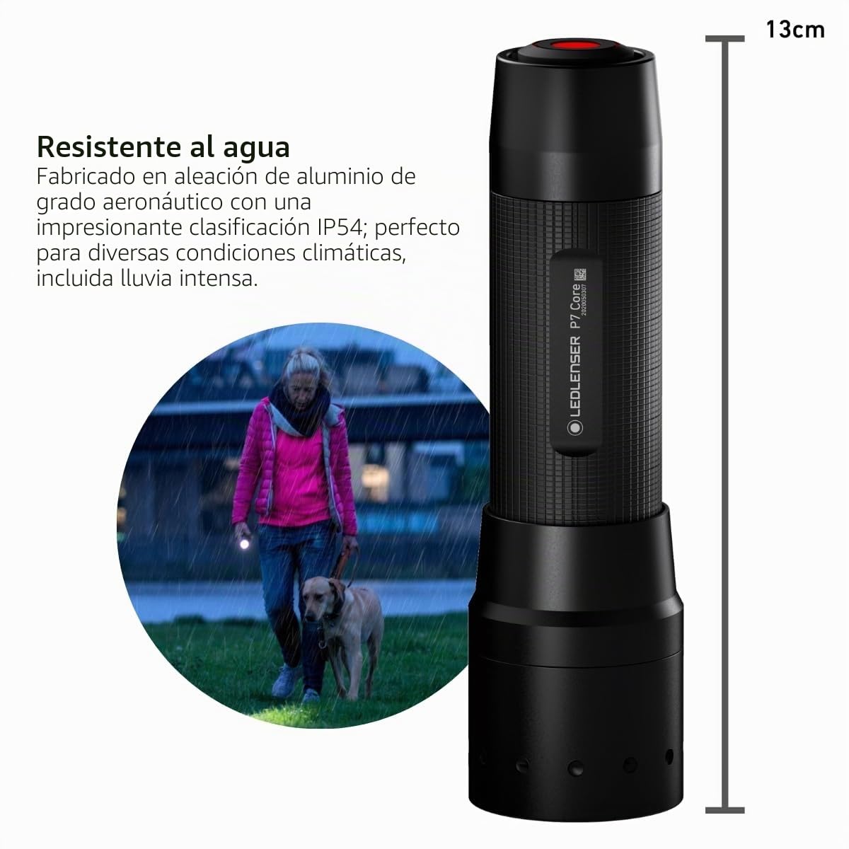 Ledlenser P7 Core Linterna LED, 450 lm, Pilas AAA, Hasta 25 h de Autonomía | Alcance 300m, enfoque ajustable, 175g, IP54, correa de muñeca, ideal para senderismo y camping | 2020
